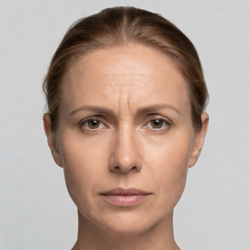 Forehead lines softened with 20 units — before