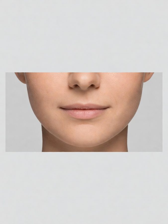 First lip filler, three quarters of a syringe — before