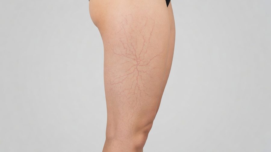 Fan of thigh veins cleared in one session — before