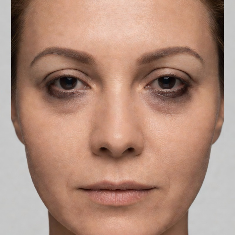 Under-eye texture after three PRP sessions — before